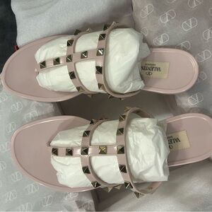 New In BoX!! - size 38- Valentino Women's Pink Studded Sandals